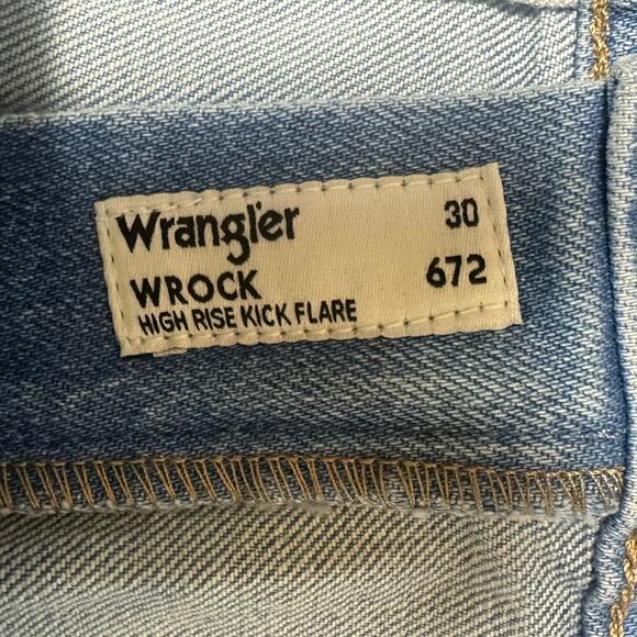 Wrangler Wrock High Rise Kick Flare Two Tone Jeans NEW - Picture 6 of 7